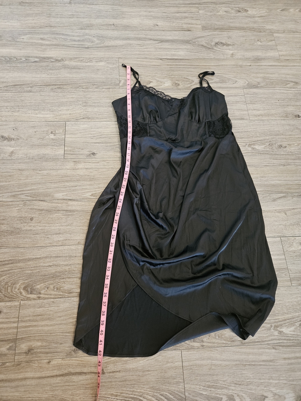 Cider Black Satin Lace-Trim Midi Dress - Picture 6 of 11